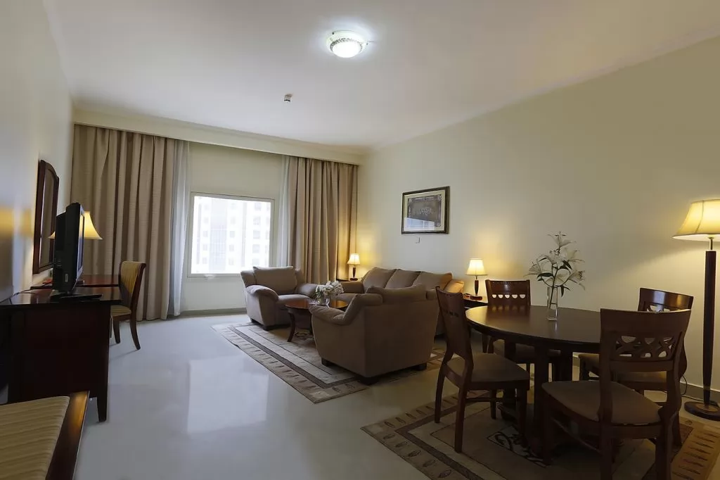 Residential Ready Property 2 Bedrooms F/F Apartment  for rent in Al-Dafna , Doha-Qatar #13471 - 1  image 